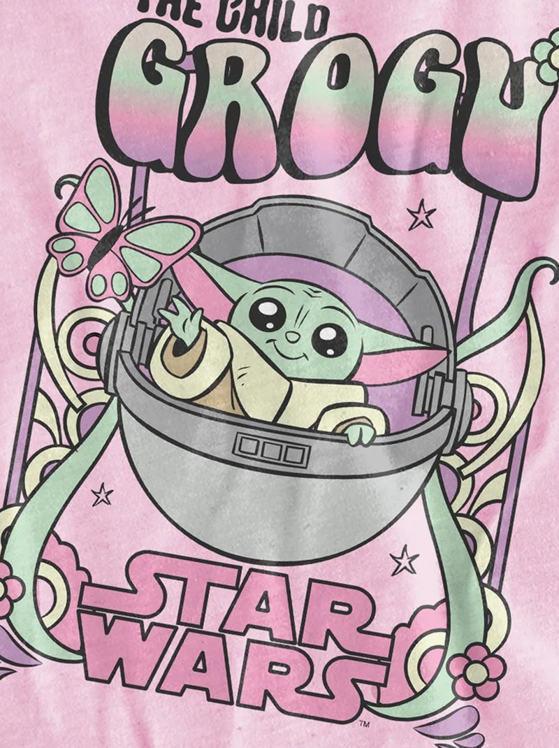 La Guerre des étoiles: The Mandalorian - T-shirt (Grogu) Rose - Kiabi
