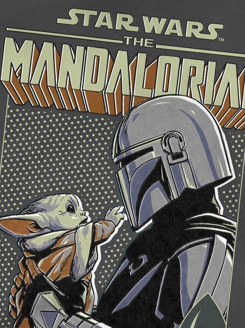 La Guerre des étoiles: The Mandalorian - T-shirt LEGEND CONTINUES (Grogu) Gris Noir - Kiabi
