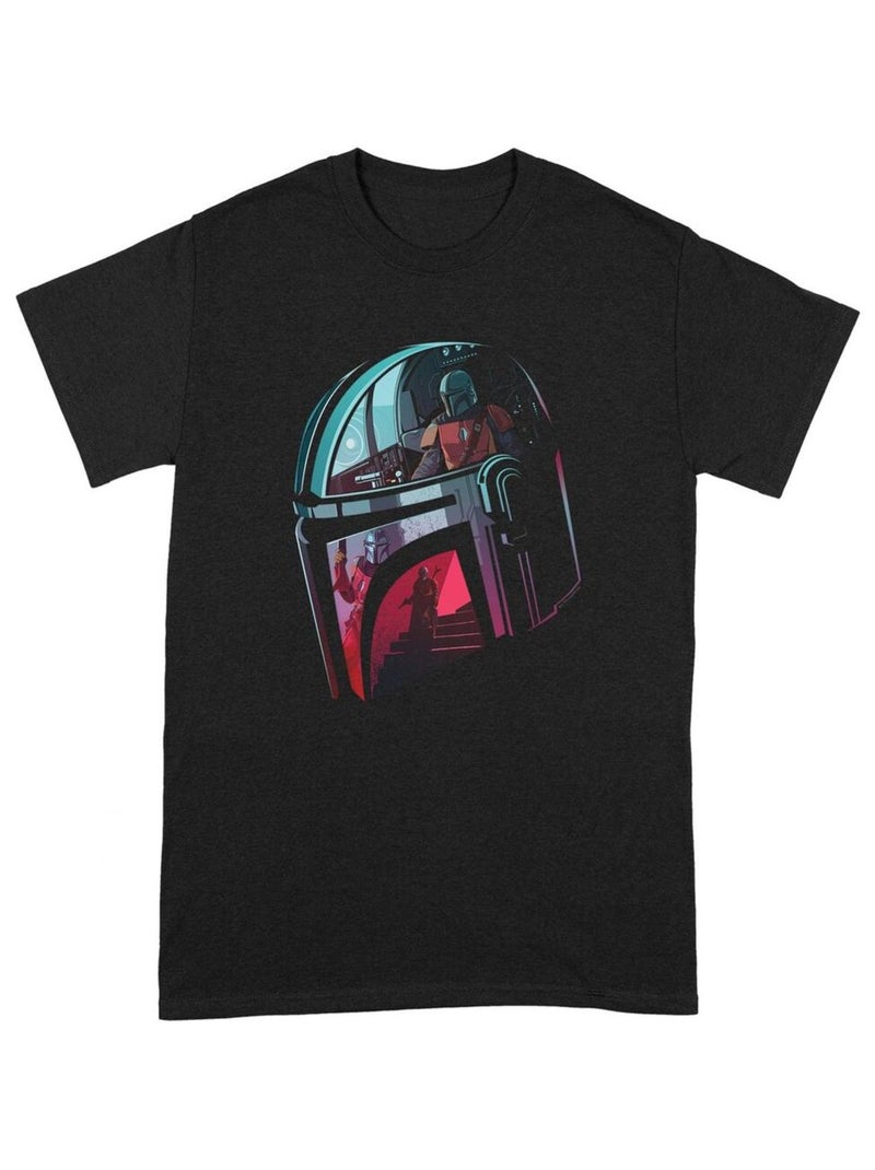La Guerre des étoiles: The Mandalorian - T-shirt MANDALORE HELMET REFLECTION Noir - Kiabi