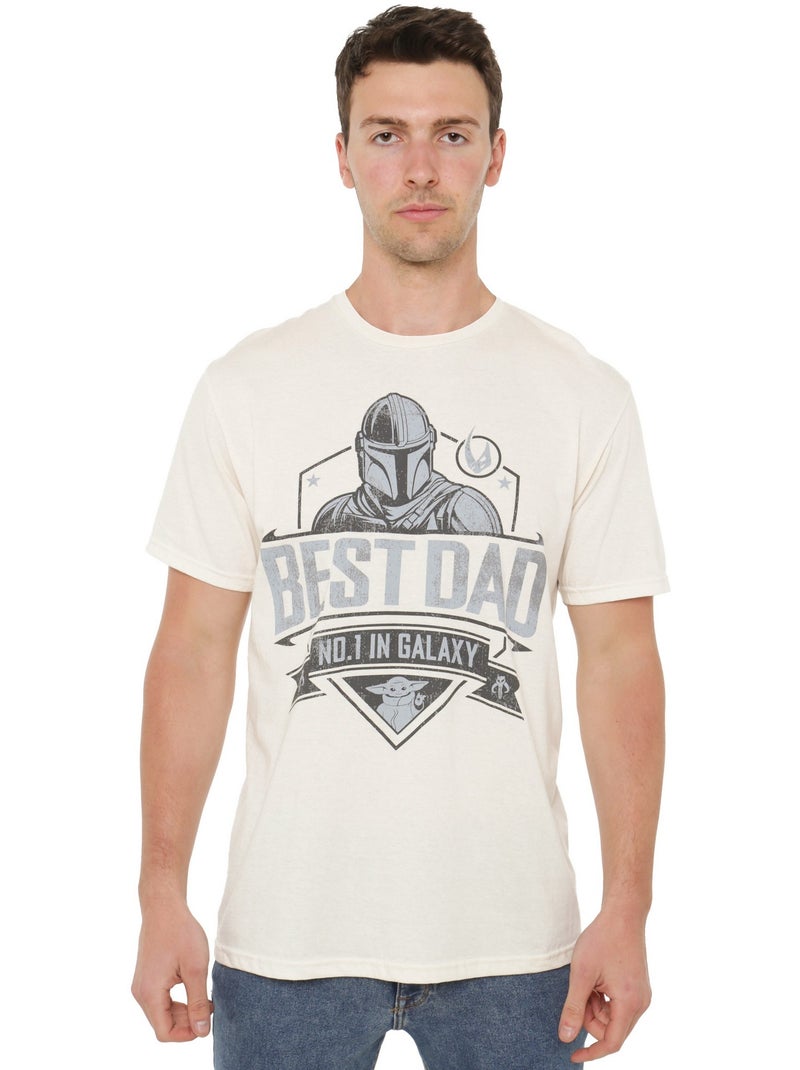 La Guerre des étoiles: The Mandalorian - T-shirt NO. IN GALAXY (Dark Vador) Blanc Beige - Kiabi