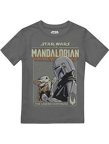 La Guerre des étoiles: The Mandalorian - T-shirt THE LEGEND CONTINUES (Grogu, Mandalorien)