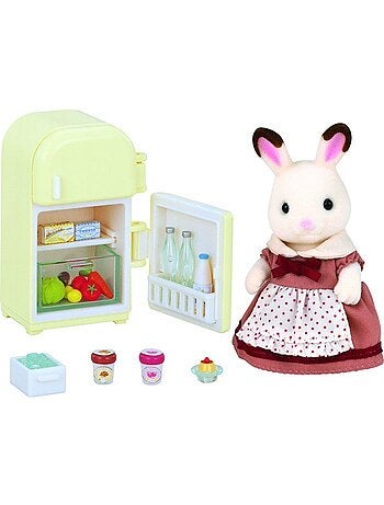 La maman Lapin Chocolat et réfrigérateur - Sylvanian Families - 5014