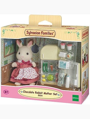 La maman Lapin Chocolat et réfrigérateur - Sylvanian Families - 5014