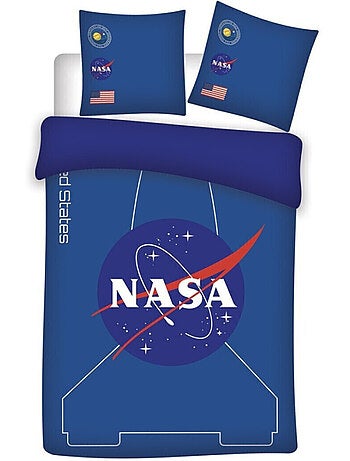 La Nasa - Parure de Lit Enfant Fusée - Housse de Couette 140x200 Taie d'Oreiller 63x63 cm