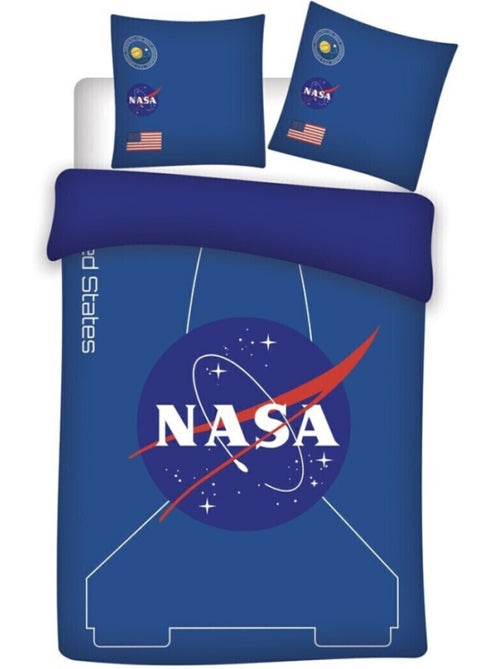 La Nasa - Parure de Lit Enfant Fusée - Housse de Couette 140x200 Taie d'Oreiller 63x63 cm - Kiabi La Nasa - Parure de Lit Enfant Fusée - Housse de Couette 140x200 Taie d'Oreiller 63x63 cm - Kiabi