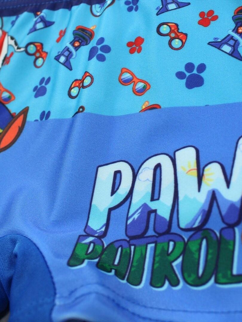 Boxer De Bain Pat Patrouille Garçon 4 Ans - Bleu, 85% Polyester, Lavable Machine
