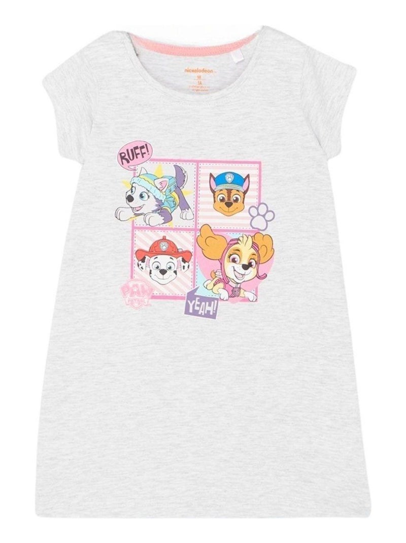 La Pat' Patrouille - Chemise De Nuit fille imprimé La Pat' Patrouille en coton Gris - Kiabi