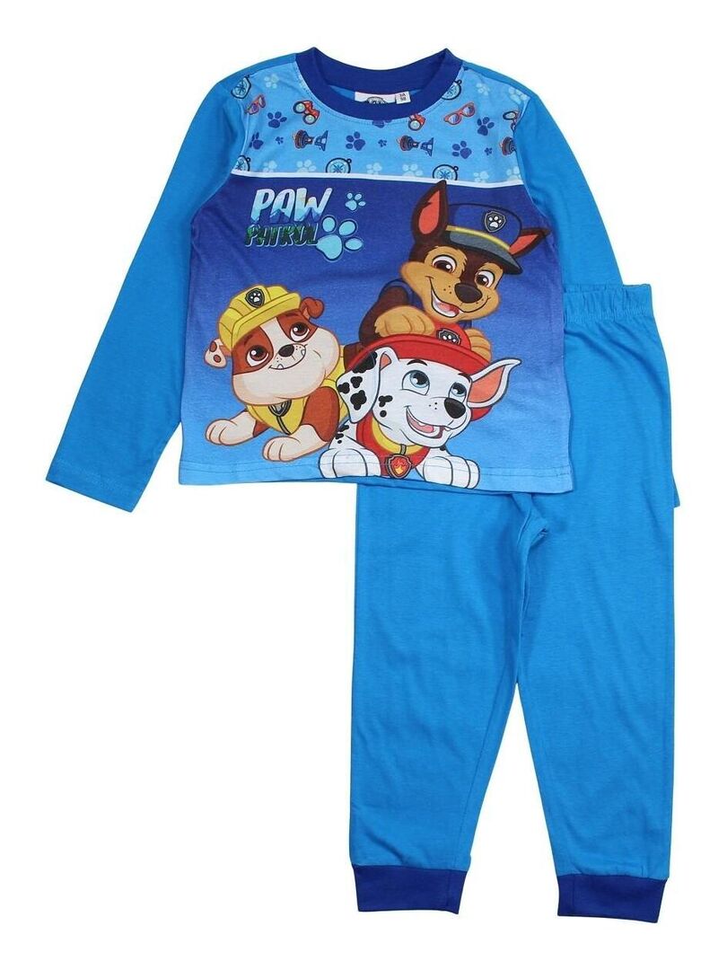 La Pat' Patrouille - Pyjama garçon imprimé La Pat' Patrouille en coton Bleu - Kiabi