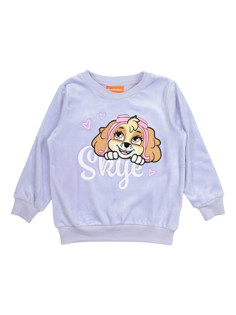La Pat' Patrouille - Sweat fille imprimé La Pat' Patrouille Mauve - Kiabi