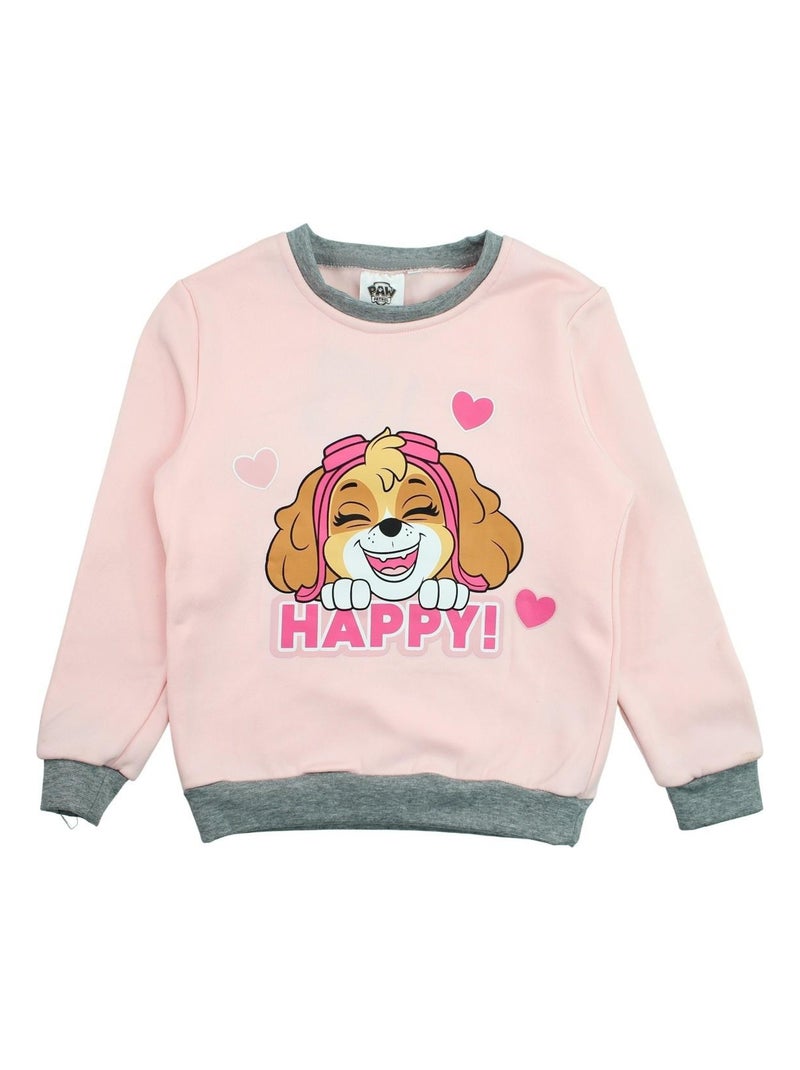 La Pat' Patrouille - Sweat fille imprimé La Pat' Patrouille Rose - Kiabi