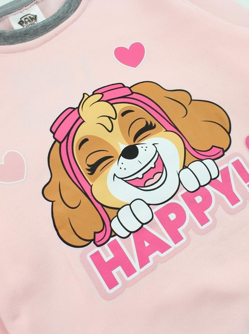 La Pat' Patrouille - Sweat fille imprimé La Pat' Patrouille Rose - Kiabi