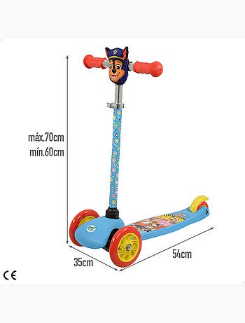 La patrulla canina scooter pour enfants à 3 roues avec poche frontale chase