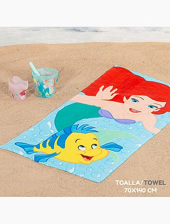 La petite sirène ensemble seau de plage avec accessoires serviette et sac