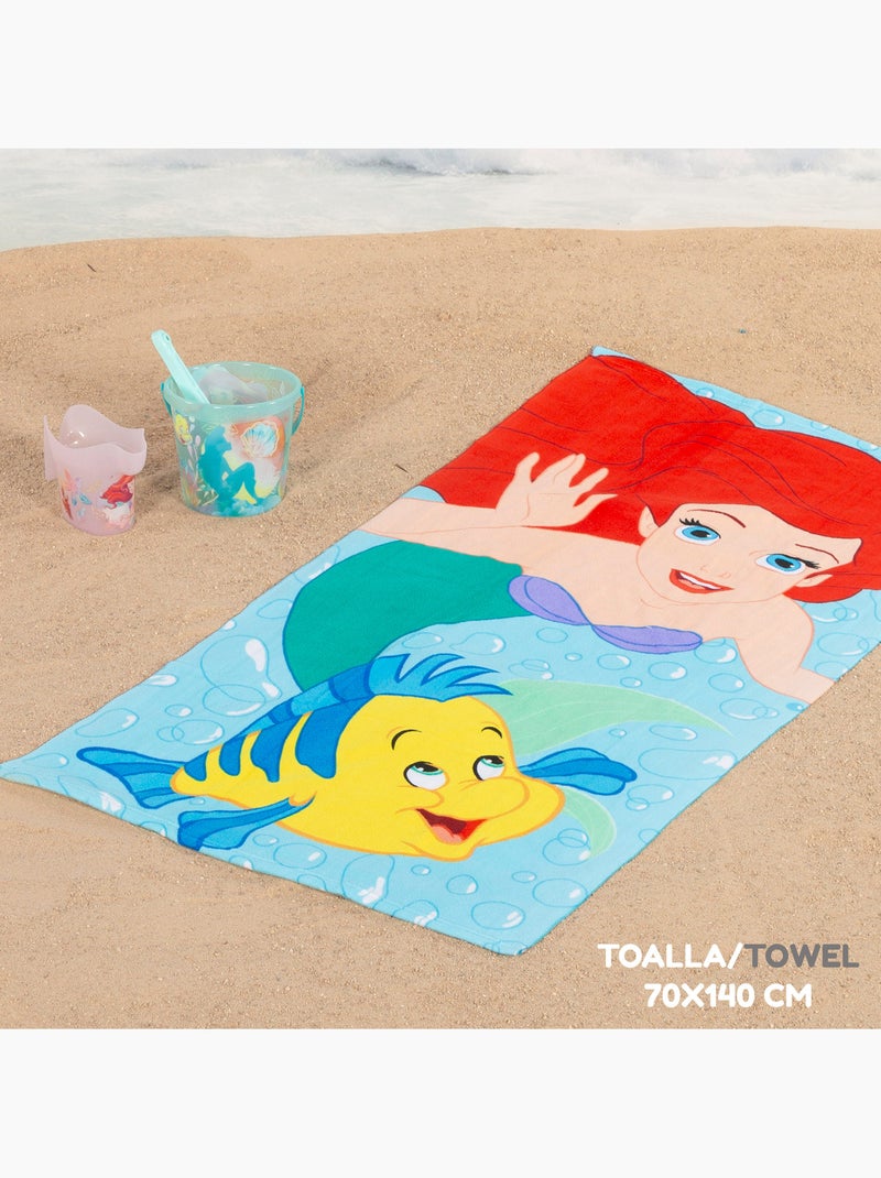 La petite sirène ensemble seau de plage avec accessoires serviette et sac N/A - Kiabi