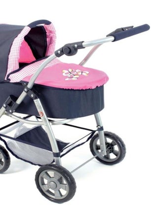 La poussette combinée 3 en 1 EMOTION "ALL IN" - Marine et rose.