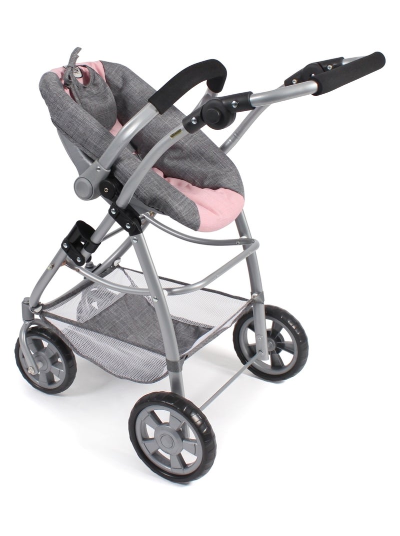 La poussette combinée pour poupée 3 en 1 EMOTION "ALL IN" - Coloris 15 Gris Rose - Kiabi