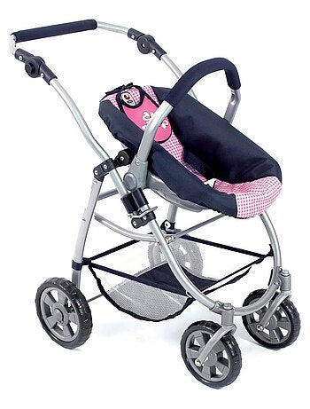 La poussette pour poupée combinée 3 en 1 emotion - all in- - marine et rose