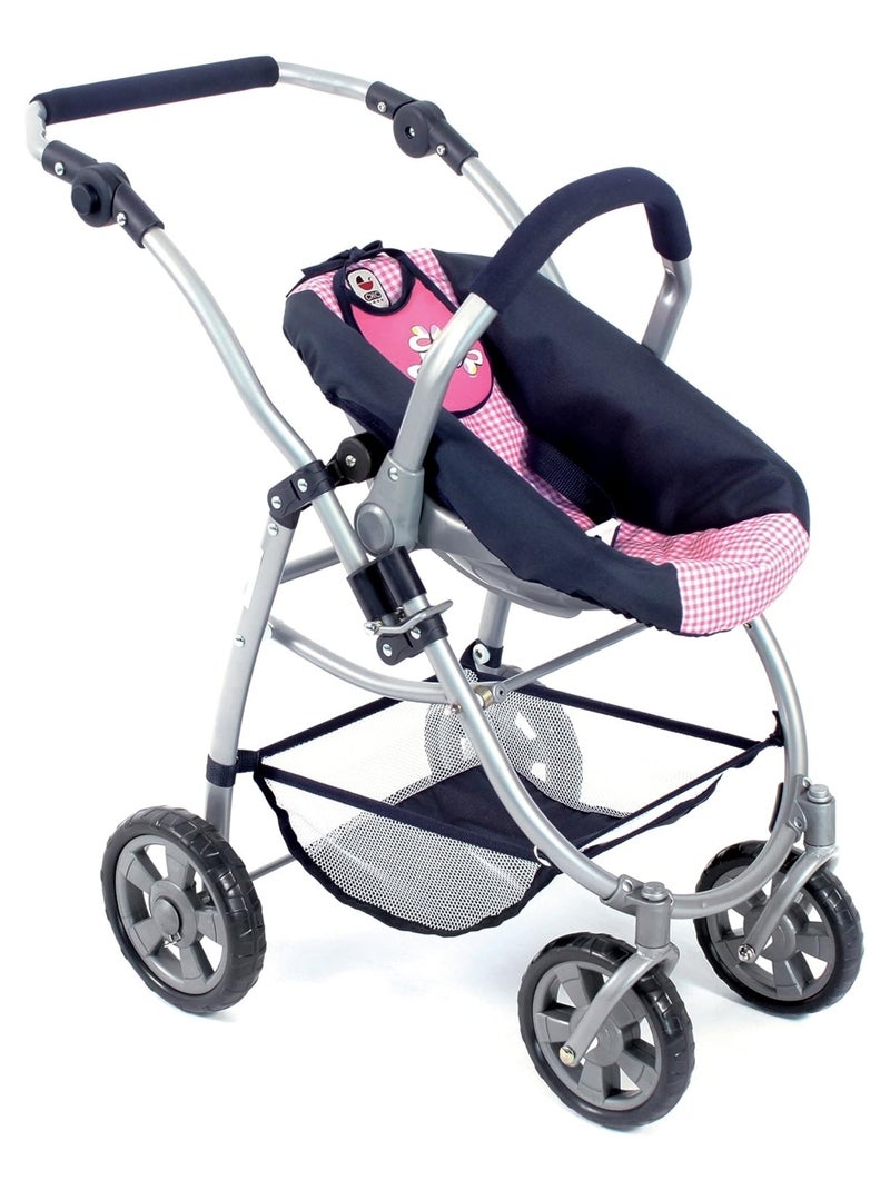 La poussette pour poupée combinée 3 en 1 EMOTION "ALL IN" - Marine et rose Rose - Kiabi