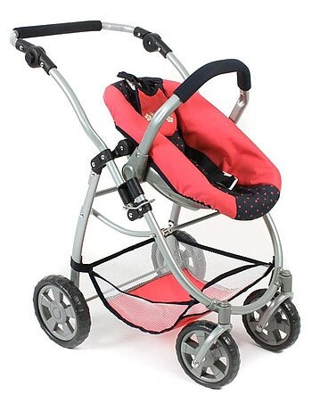 La poussette pour poupées, combinée 3 en 1 EMOTION "ALL IN" - Corail à pois