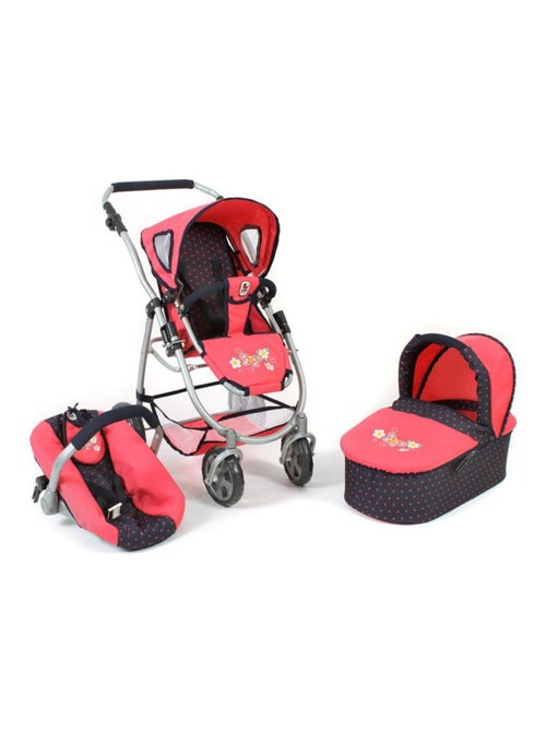 La poussette pour poupées, combinée 3 en 1 EMOTION "ALL IN" - Corail à pois - Kiabi