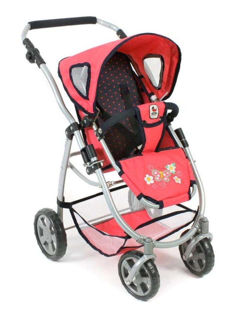 La poussette pour poupées, combinée 3 en 1 EMOTION "ALL IN" - Corail à pois Rose - Kiabi