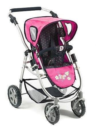 La poussette pour poupées, combinée 3 en 1 EMOTION "ALL IN" - Marine et rose à pois