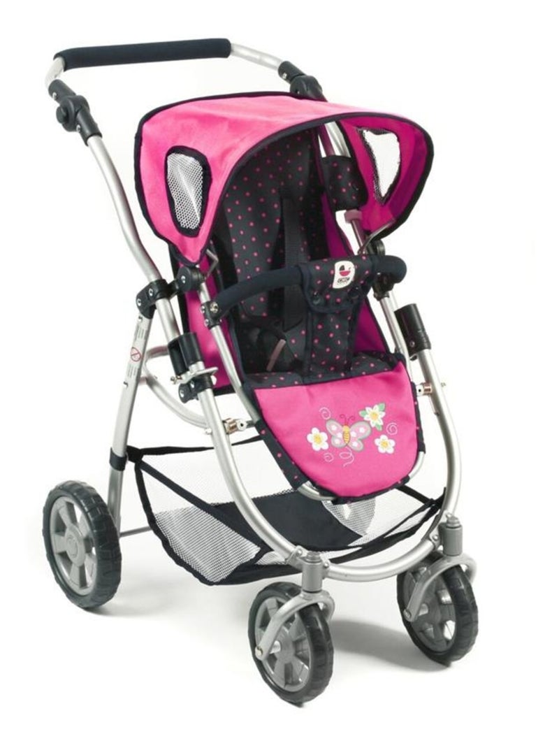 La poussette pour poupées, combinée 3 en 1 EMOTION "ALL IN" - Marine et rose à pois Noir - Kiabi
