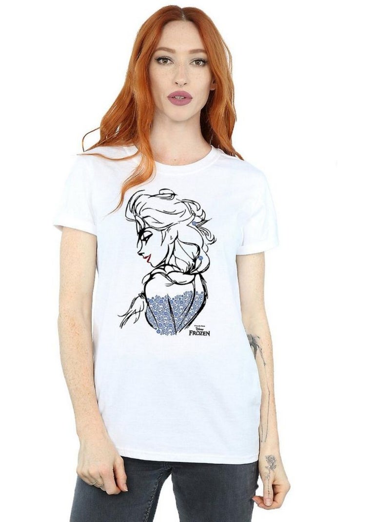 La Reine des Neiges - T-shirt (Elsa) Blanc - Kiabi