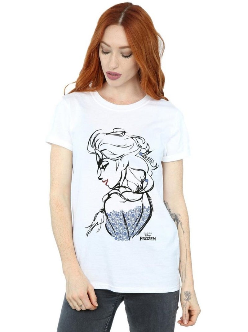 La Reine des Neiges - T-shirt (Elsa) Blanc - Kiabi