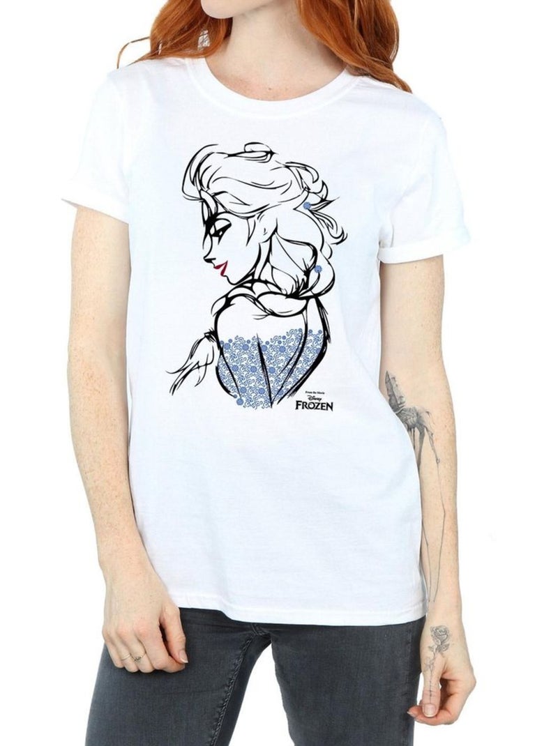 La Reine des Neiges - T-shirt (Elsa) Blanc - Kiabi