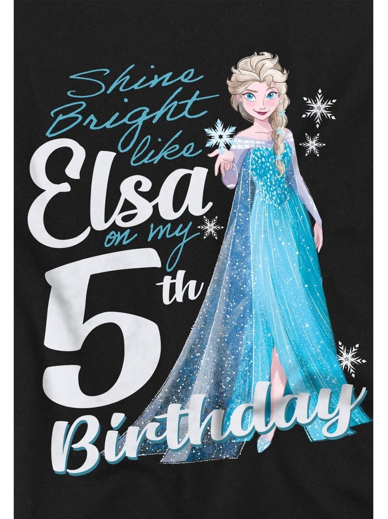 La Reine des Neiges - T-shirt ELSA (Occasion: 5ème anniversaire) Noir - Kiabi