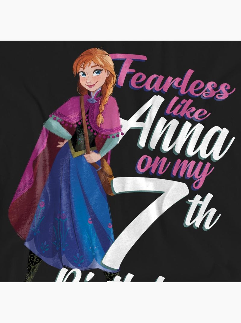 La Reine des Neiges - T-shirt FEARLESS LIKE ANNA Noir - Kiabi