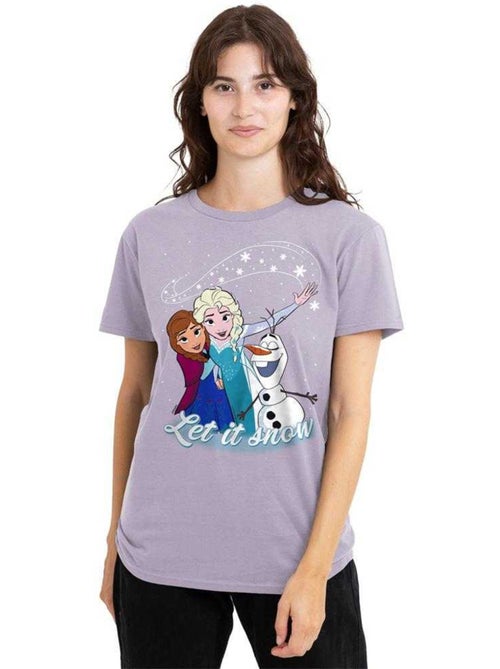 La Reine des Neiges - T-shirt motif Elsa et Anna LET IT SNOW (Anna, Elsa) - Kiabi