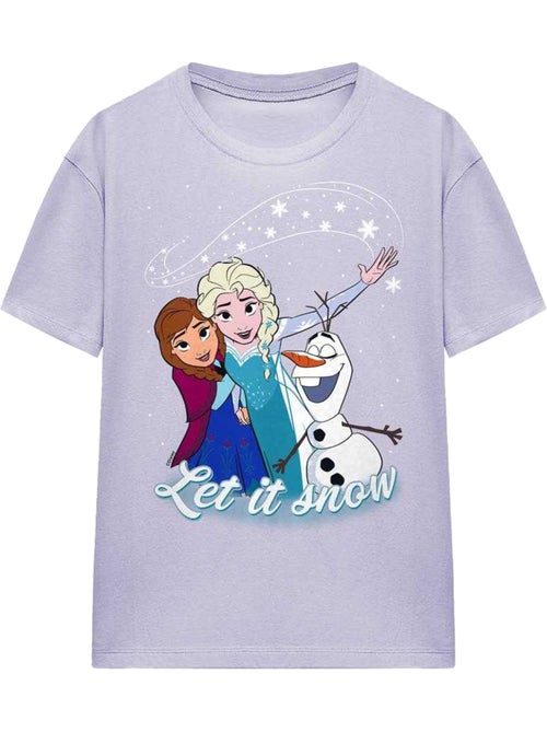 La Reine des Neiges - T-shirt motif Elsa et Anna LET IT SNOW (Anna, Elsa) - Kiabi