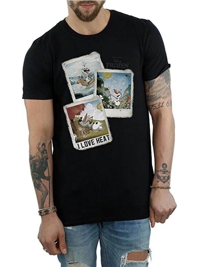 La Reine des Neiges - T-shirt (Olaf) Noir - Kiabi