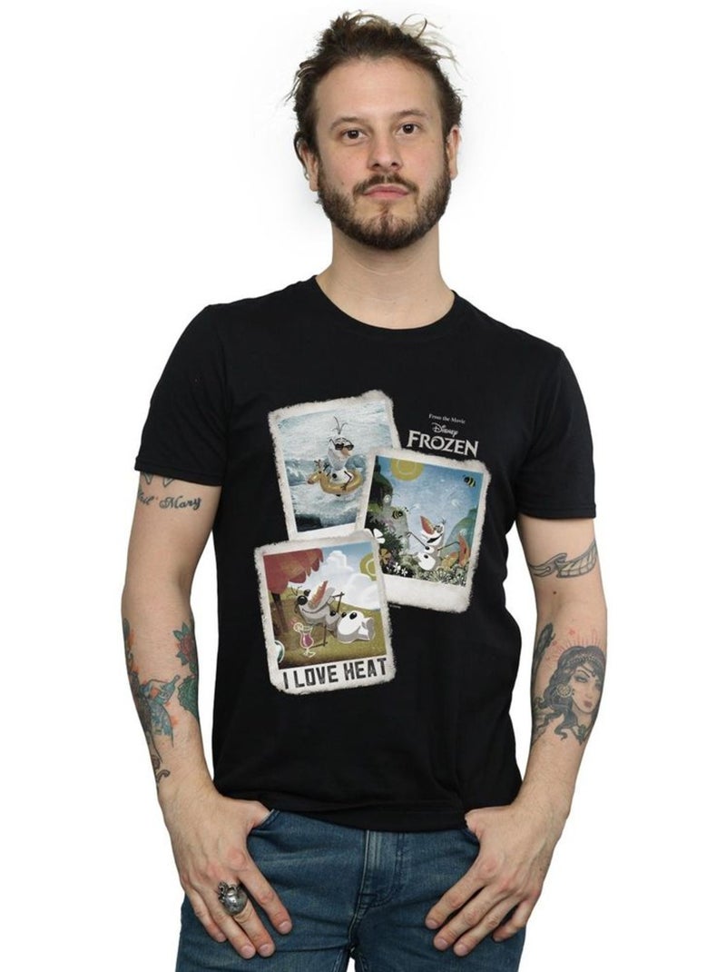 La Reine des Neiges - T-shirt (Olaf) Noir - Kiabi