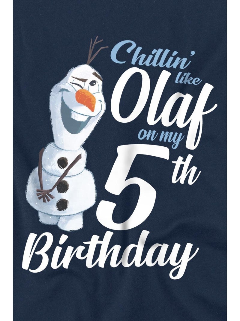 La Reine des Neiges - T-shirt OLAF (Occasion: 5ème anniversaire) Bleu marine - Kiabi