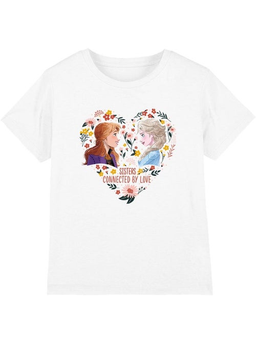 La Reine des Neiges - T-shirt SISTERS CONNECTED BY LOVE (Elsa, Anna) - Kiabi