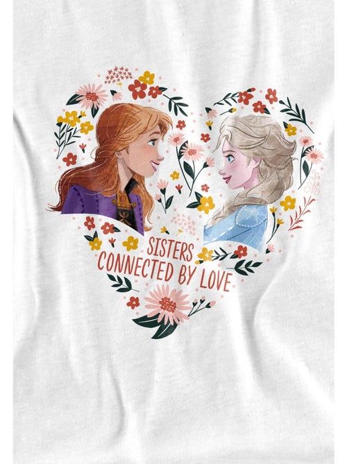 La Reine des Neiges - T-shirt SISTERS CONNECTED BY LOVE (Elsa, Anna) - Kiabi