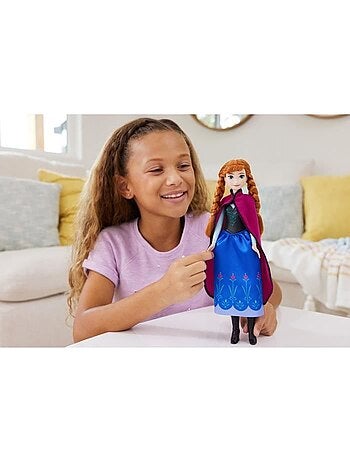 La Reine des Neiges-Anna- Mattel Poupée Disney avec habillage et accessoires HLW49