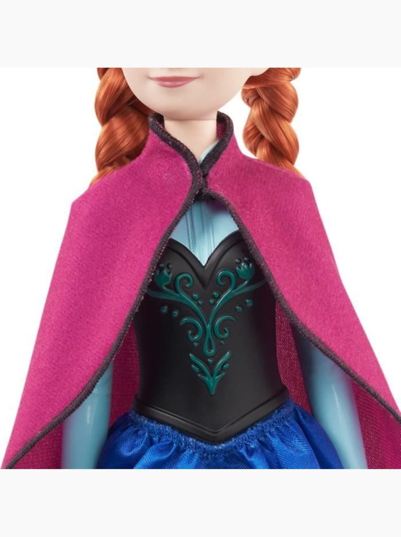 La Reine des Neiges-Anna- Mattel Poupée Disney avec habillage et accessoires HLW49 Bleu - Kiabi