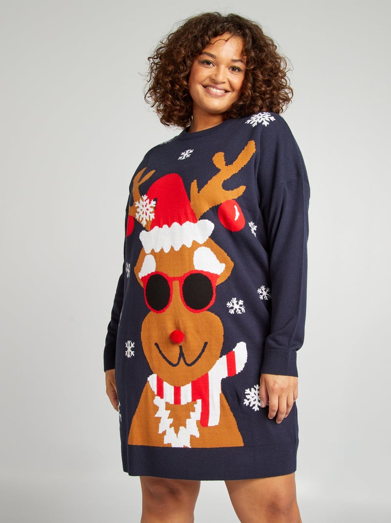 La robe pull de Noël Bleu - Kiabi