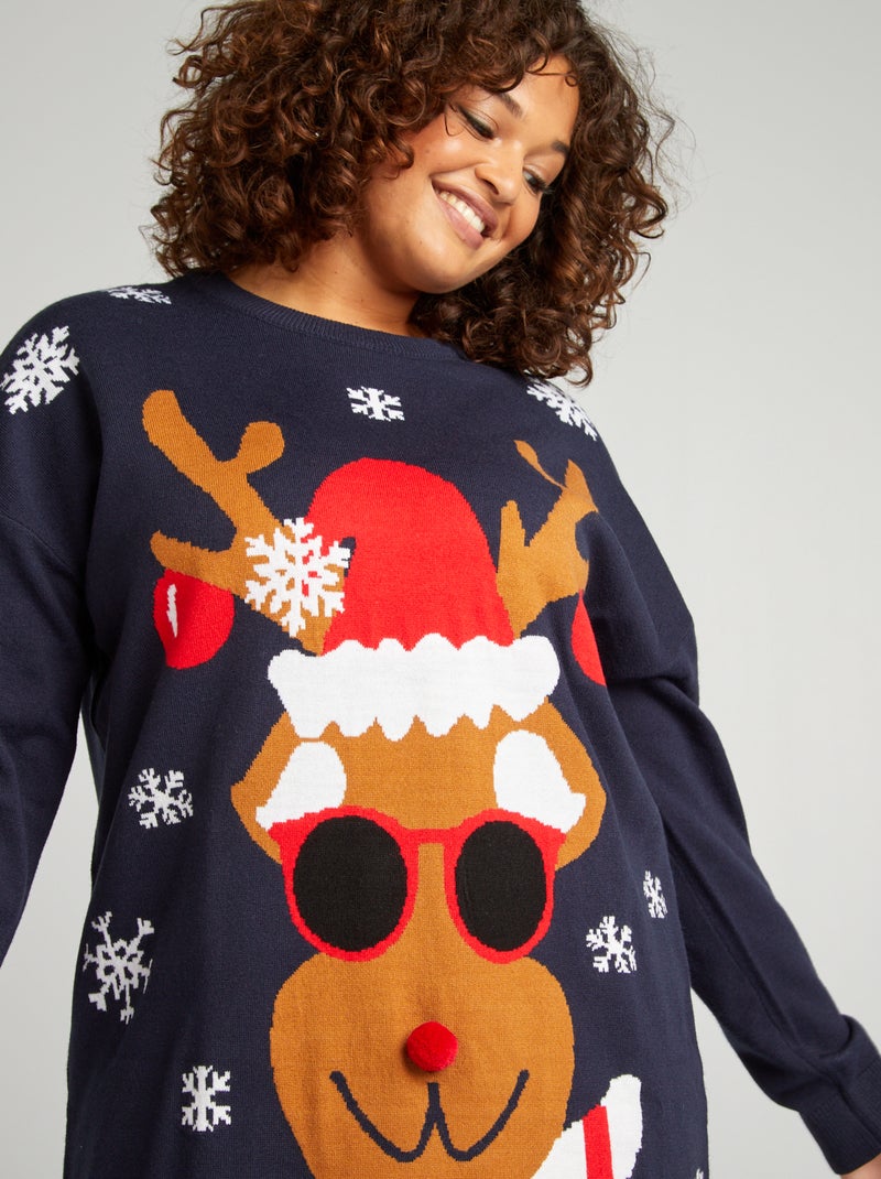 La robe pull de Noël Bleu - Kiabi