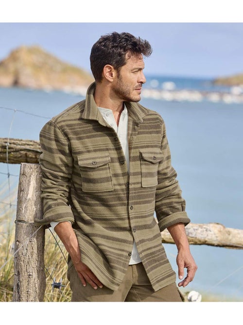 La surchemise polaire rayée - atlas for men - Kiabi La surchemise polaire rayée - atlas for men - Kiabi