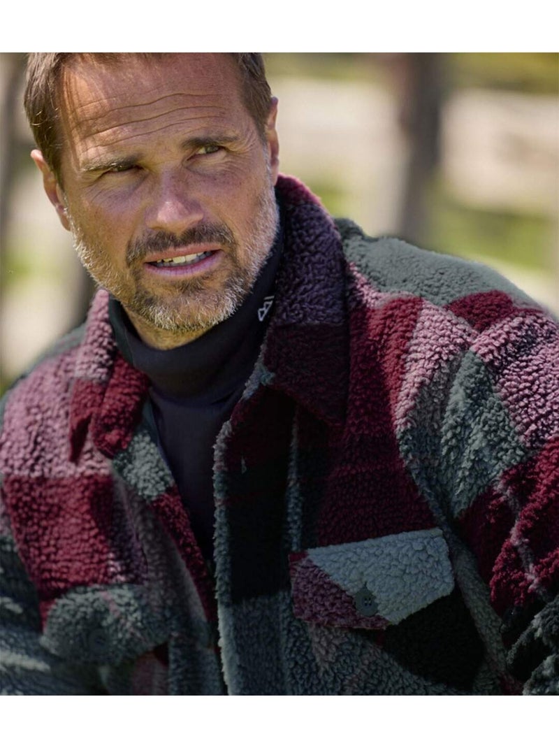 La surveste sherpa à carreaux  - atlas for men Gris Bordeaux Gris - Kiabi