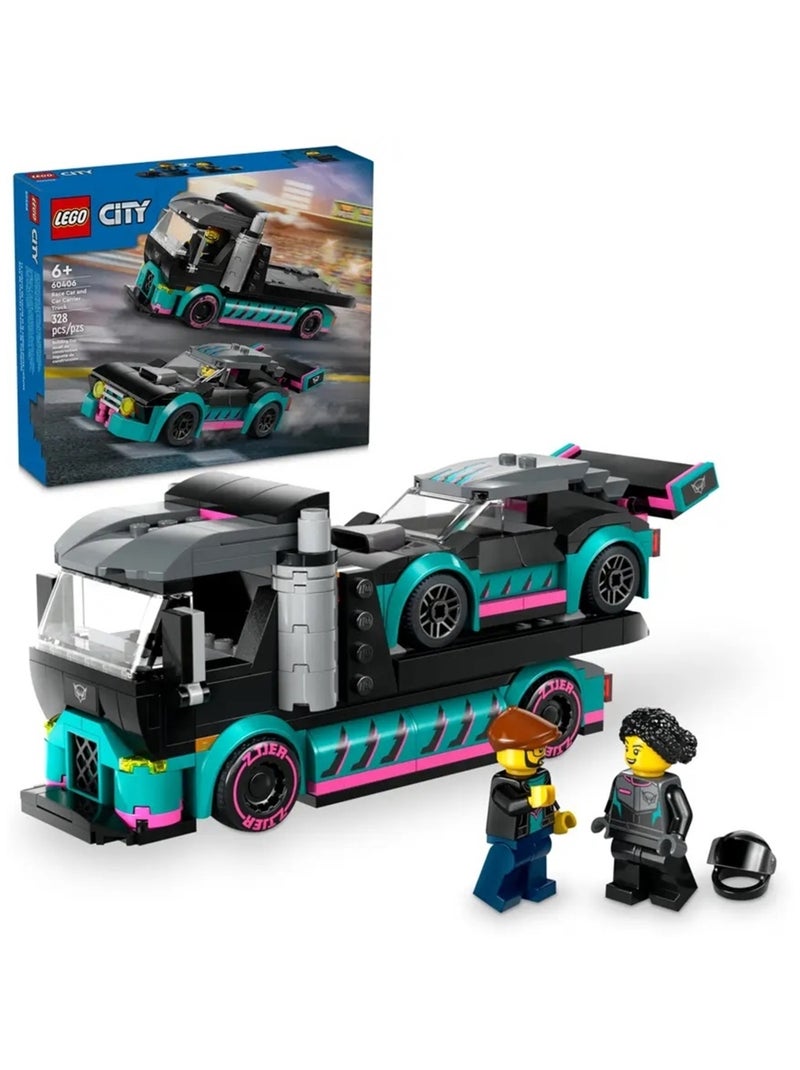 La voiture de course et le camion de transport de voitures Multicolore - Kiabi