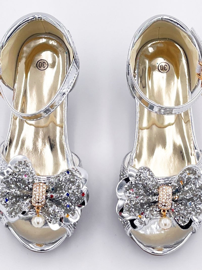 Labay | Chaussures de princesse enfant à talon pailletées pour déguisement Argenté - Kiabi