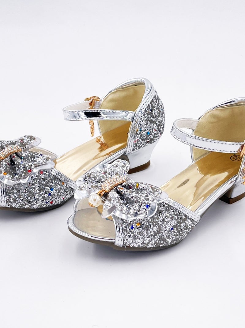 Labay | Chaussures de princesse enfant à talon pailletées pour déguisement Argenté - Kiabi