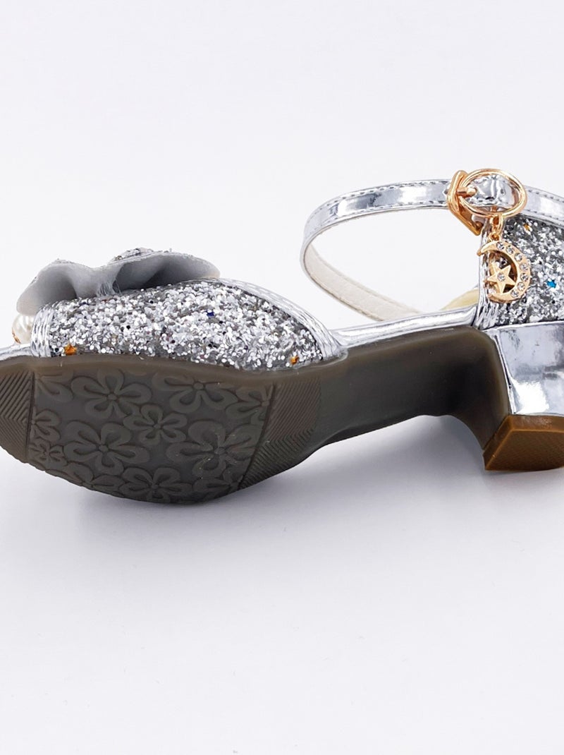 Labay | Chaussures de princesse enfant à talon pailletées pour déguisement Argenté - Kiabi