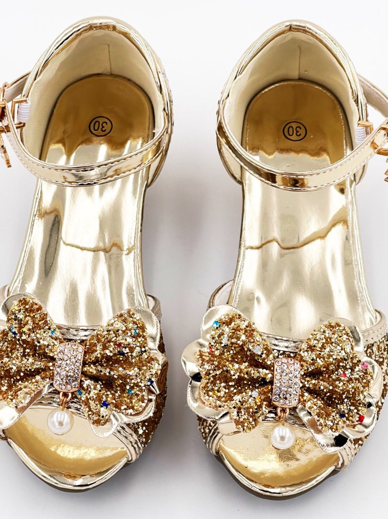 Labay | Chaussures de princesse enfant à talon pailletées pour déguisement Doré/or - Kiabi